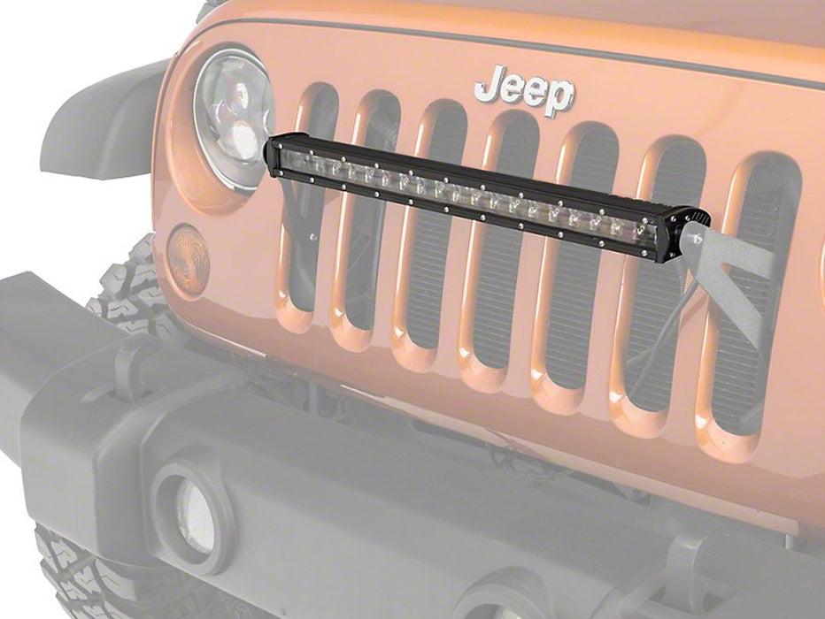 Behind Upper Grill 20" LED Light Bar w/Bracket/Wiring For 2007-17 Jeep Wrangler