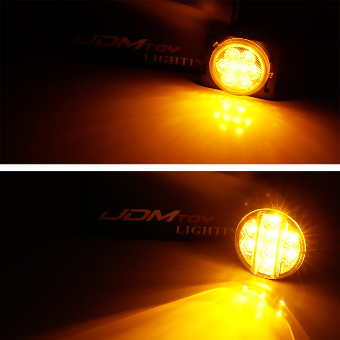 Smoked Lens LED DRL/Turn Signal w/ LED Sidemarker Combo Kit For Jeep Wrangler JK