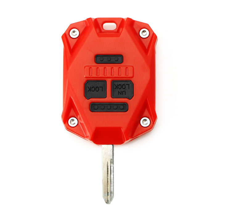 Red Plastic Key Remote Fob Enclosure Shell w/Black Keypads For Jeep Wrangler JK