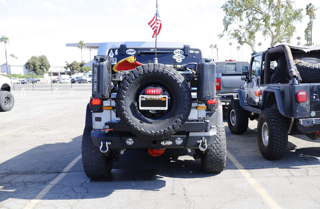 Rear Spare Tire Mount License Plate/Third Brake Kit For 2007-17 Jeep Wrangler JK