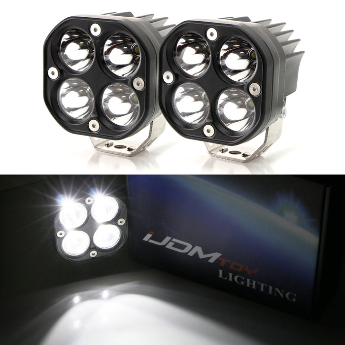 A-Pillar 20W LED Pod Light Kit w/Bracket, Relay For 18+ Jeep Wrangler/Gladiator