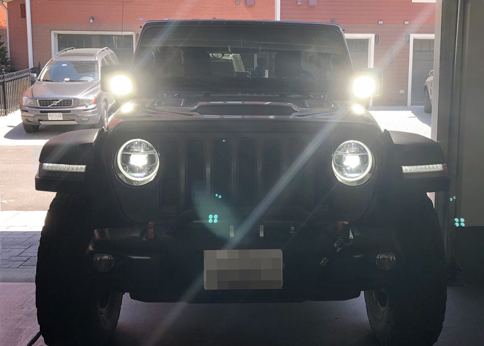 A-Pillar 20W LED Pod Light Kit w/Bracket, Relay For 18+ Jeep Wrangler/Gladiator