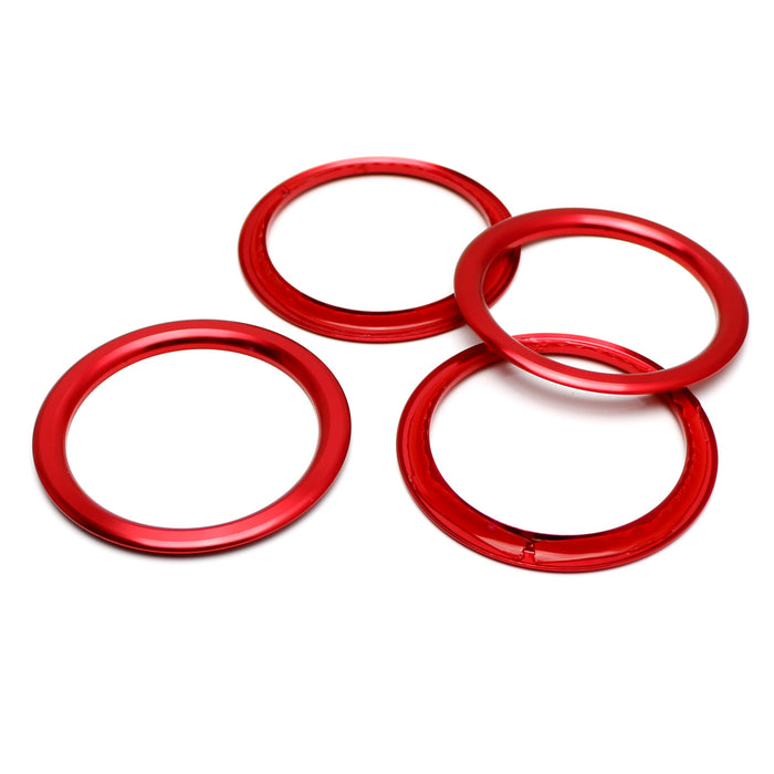 Red Aluminum Outer AC Vent Opening Surrounding Rings For Jeep 18-up Wrangler JL