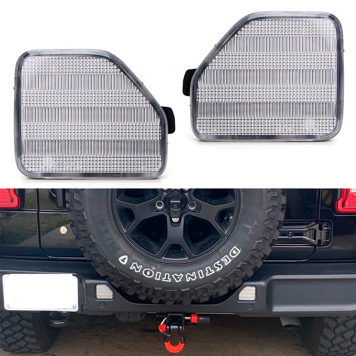 White/Clear Lens Rear Bumper Reflector Lenses For 2018-up Jeep Wrangler JL