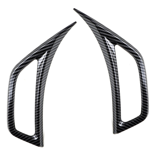 Black Carbon Fiber Pattern Side Grille Fender Vent Trims For 2018-up Wrangler JT