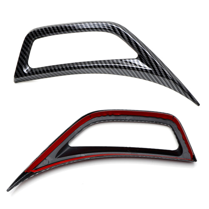 Black Carbon Fiber Pattern Side Grille Fender Vent Trims For 2018-up Wrangler JT