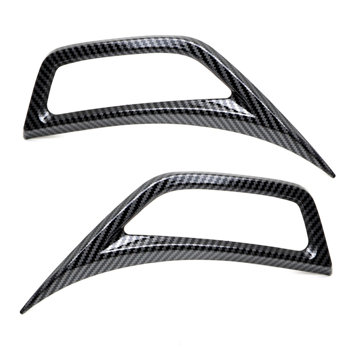 Black Carbon Fiber Pattern Side Grille Fender Vent Trims For 2018-up Wrangler JT