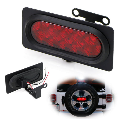 Rear Spare Tire Mount Red LED Brake/Tail Lamp Kit For 2007-2017 Jeep Wrangler JK