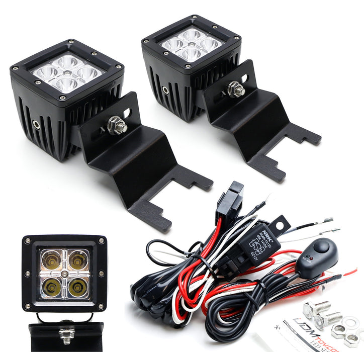 Rear Window Roof Mount 20W LED Pod Lights For 07-up Jeep Wrangler JK JL Hardtop