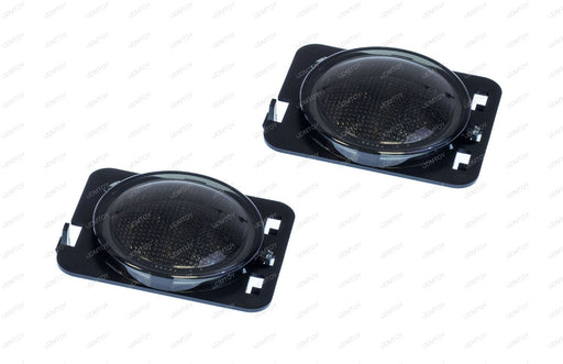 Smoked Lens White LED Side Marker Lights/Fender Flare Lamps For Jeep Wrangler JK