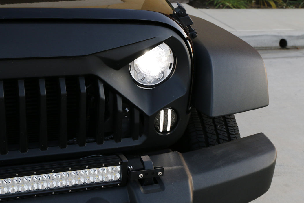 Clear Lens White Light Bar, Amber LED Turn Signal Lamps For 07-17 Jeep Wrangler