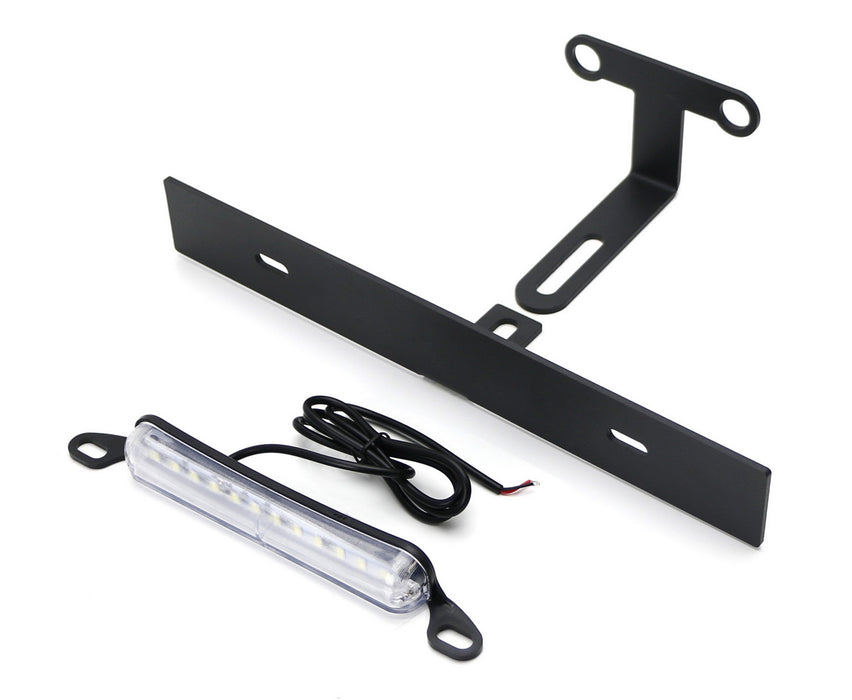 Rear Spare Tire Mount License Plate Bracket w/ LED Light For 07-17 Jeep Wrangler