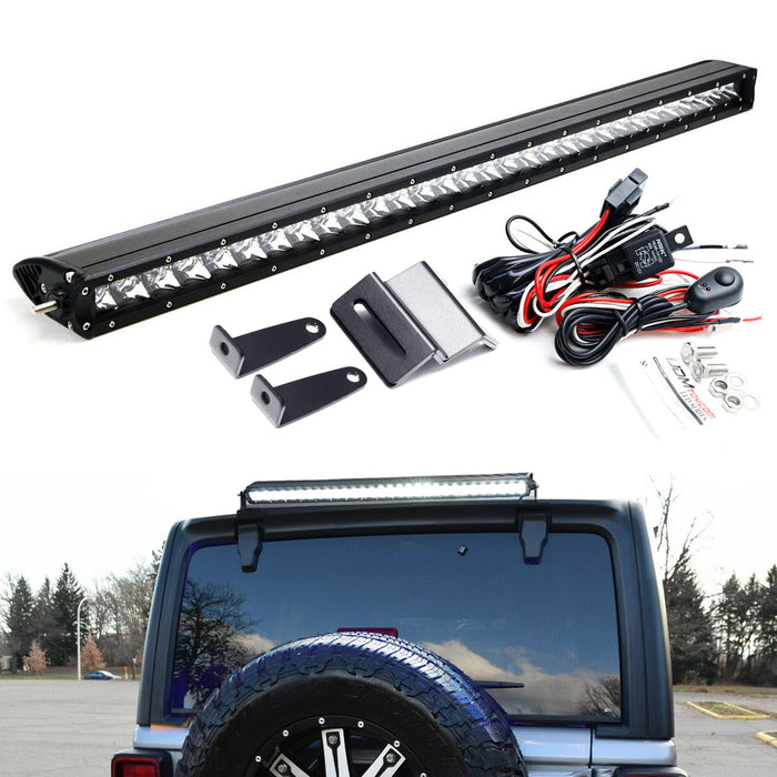 Above Rear Window Mount 30-Inch LED Light Bar Kit For 07-up Jeep Wrangler JK JL