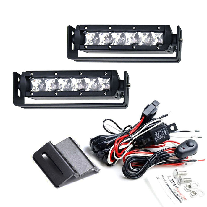 Above Rear Window Mount Dual 6-Inch LED LightBar Kit For 07+ Jeep Wrangler JK JL