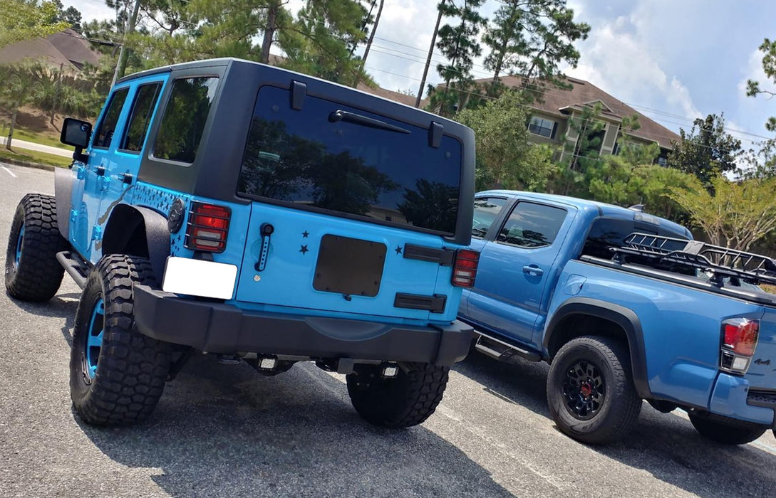 Black Blank Tailgate Spare Tire Carrier Delete Plate For 07-17 Jeep Wrangler JK