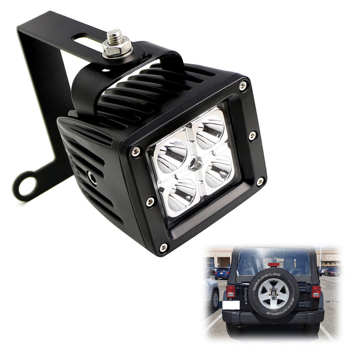 Rear Spare Tire Location Mount 20W LED Pod Light Kit For Jeep Wrangler JK JL