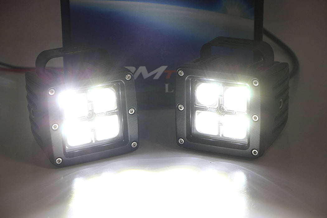 72W LED Pod Lights w/ Above 3rd Brake Bracket, Wiring For 07-17 Jeep Wrangler JK