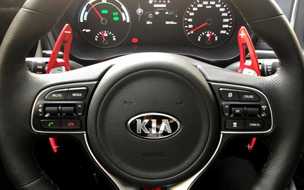 Red Steering Wheel Paddle Shifter Extension For 2016-2018 Kia Optima K5 Pre-LCI