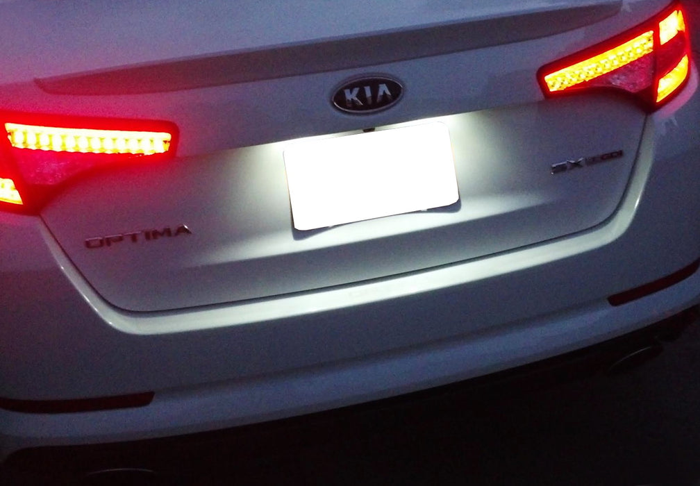 White CAN-bus LED License Plate Lights Assy For Kia Optima K5, Hyundai Sonata