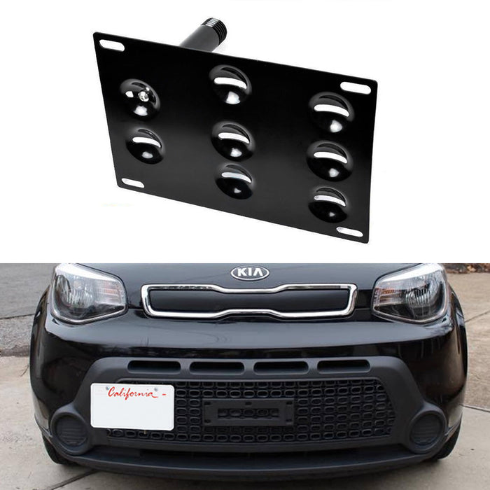 Bumper Tow Hook License Plate Bracket Mount Holder For 2014-19 2nd Gen Kia Soul