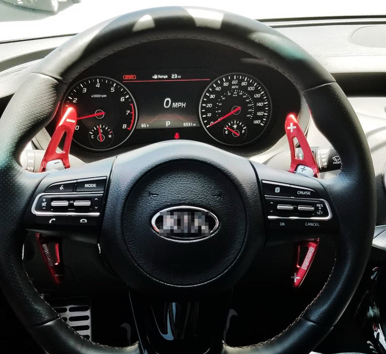 Red Aluminum Steering Wheel Paddle Shifter Extension For 18-up Kia Stinger CK K8