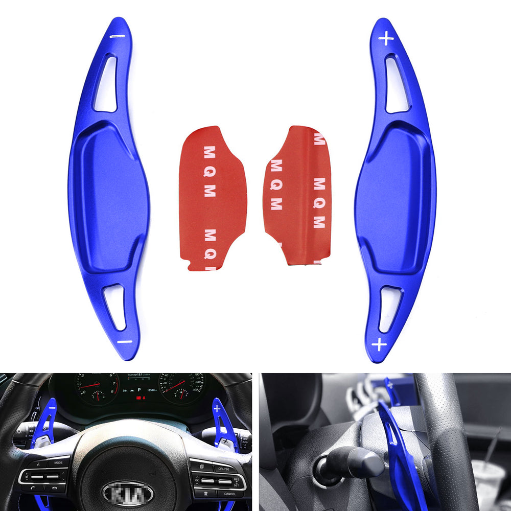 Blue Aluminum Steering Wheel Paddle Shifter Extension For Kia Stinger CK K8