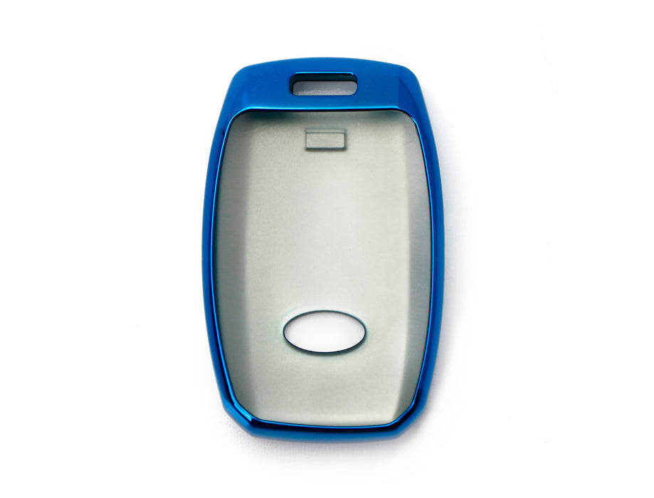 Chrome Blue TPU Key Fob Case Cover For Kia Optima K5 Sorento Carens Forte Soul