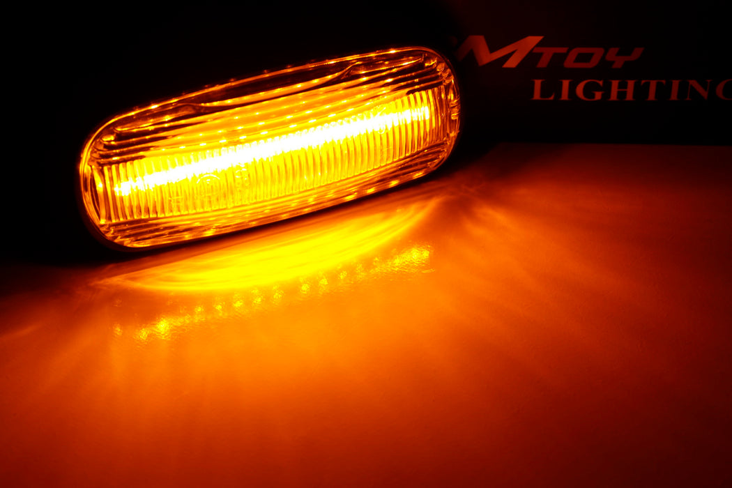 Smoked Lens Amber LED Side Marker Lamps For Land Rover Defender Freelander LR2