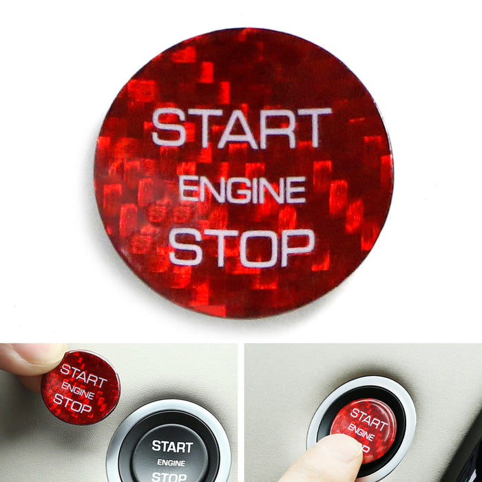 Red Carbon Fiber Keyless Engine Push Start Button For Newer of Land Rover Jaguar