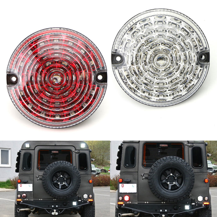 95mm NAS Style Clear/Red Lens Full LED Upgrade Kit For Land Rover Defender LD