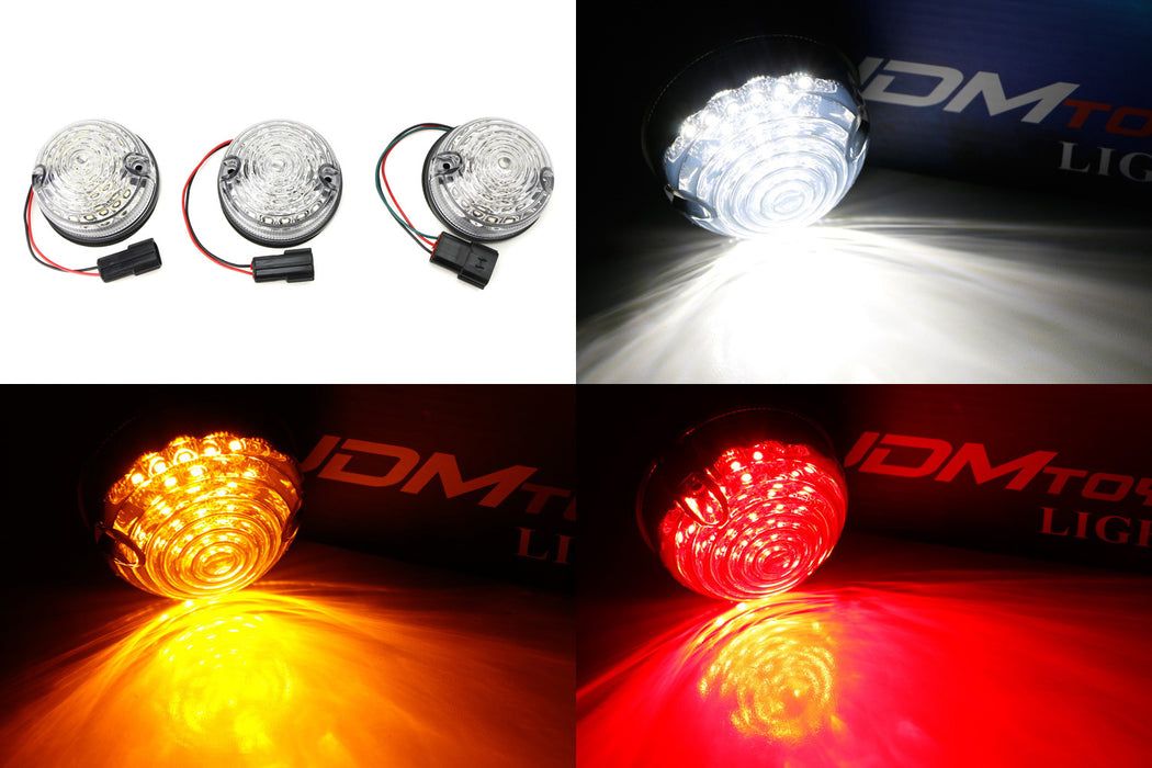 8pc Clear LED Signal Driving Brake Light Assy Kit For Land Rover Defender 2 3