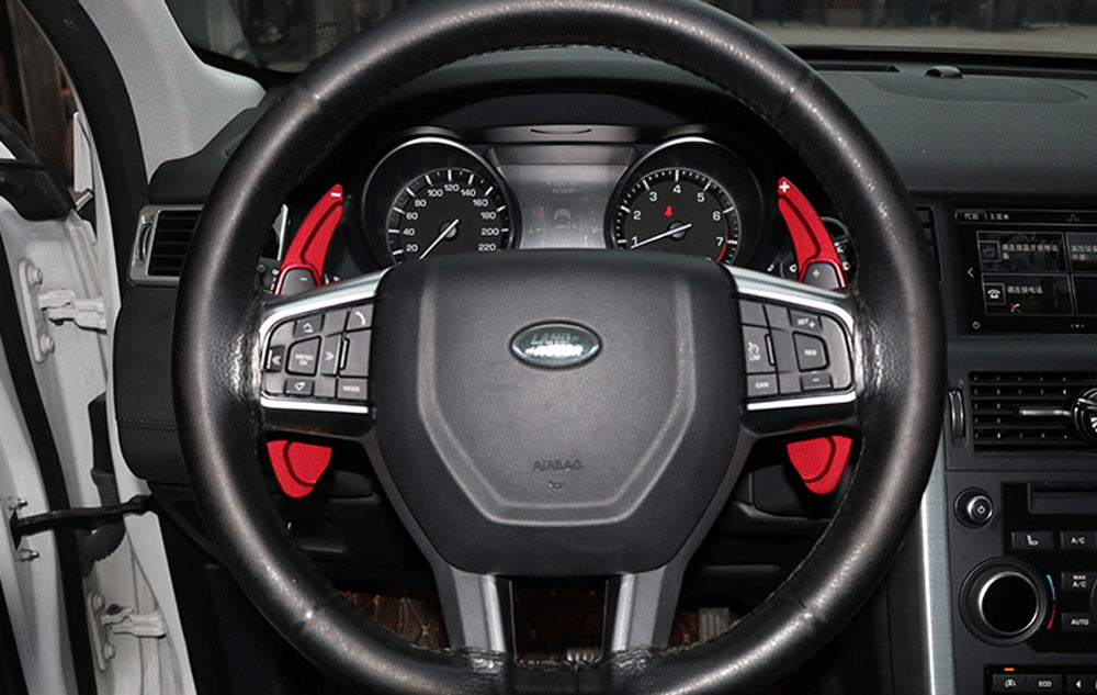 Red Steering Wheel Larger Paddle Shifter Extension Covers For Jaguar Land Rover