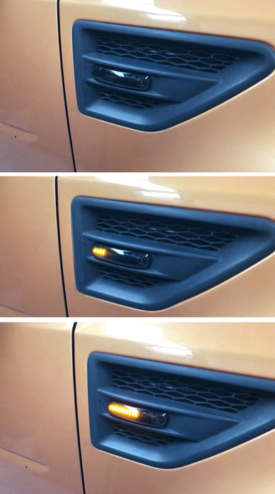 Sequential Amber LED Side Marker Lights For Range Rover Sport Discovery LR3 LR4