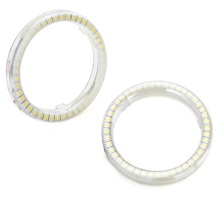 Pair 75mm Xenon White LED Headlight Retrofit Decoration Halo Ring Lighting Kit