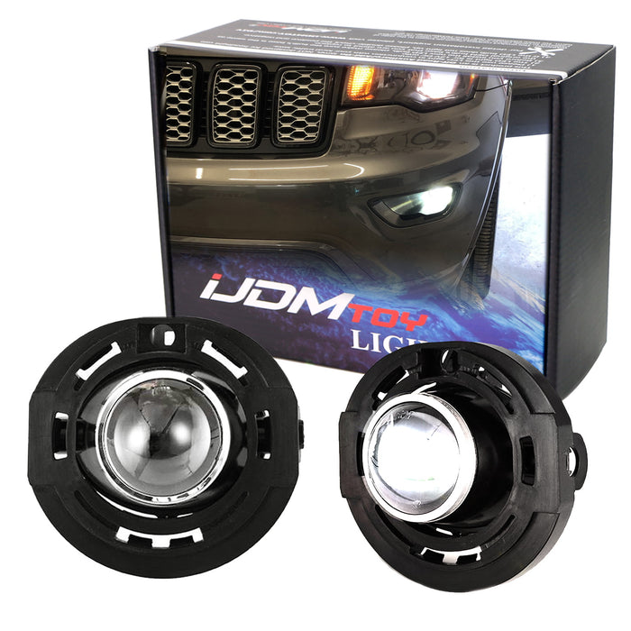 Projector Lens Fog Lamp w/ White LED For Dodge Charger Challenger Grand Cherokee