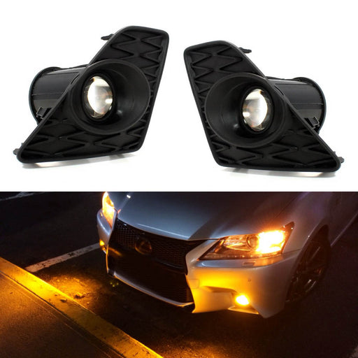 3000K Yellow JDM LED Fog Light Assembly Kit For 13-15 GS350 GS460 F-Sport Bumper