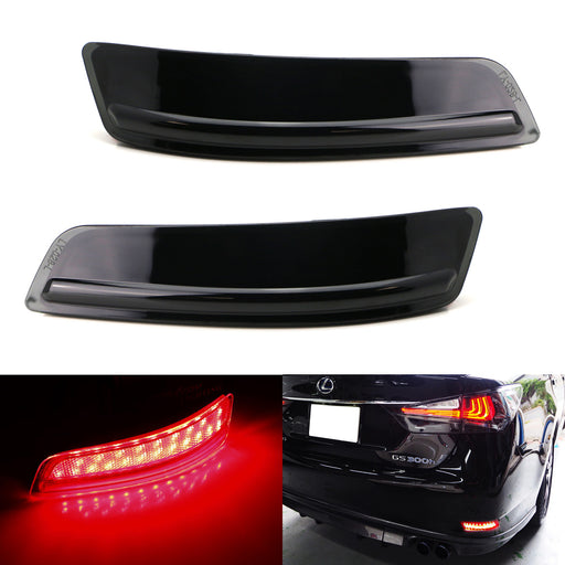 Smoked Lens 80-SMD LED Bumper Reflector Marker Lights For 2013-2018 Lexus GS ES