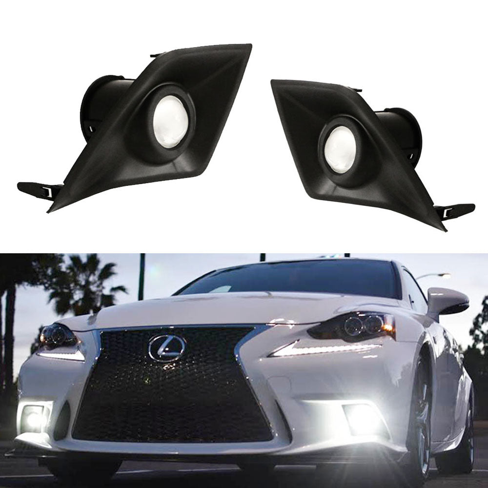 Direct Fit JDM 15W Projector White LED Fog Light Kit For 14-16 Lexus IS F-Sport