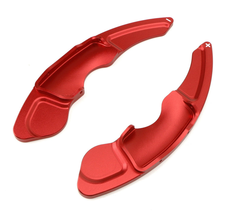 Red CNC Billet Steering Wheel Paddle Shifter Extension Covers For Lexus IS RC NX