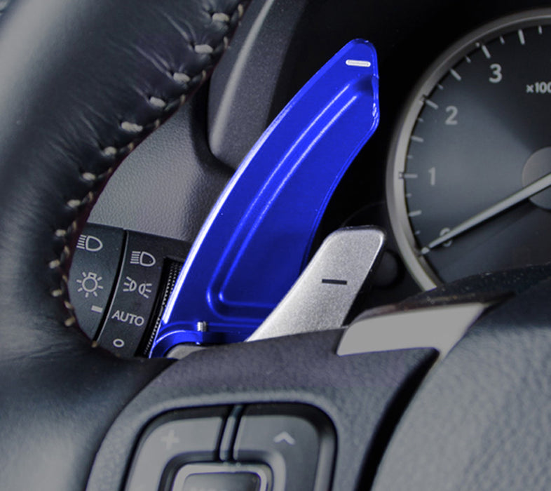 Blue CNC Billet Steering Wheel Paddle Shifter Extension Cover For Lexus IS RC NX