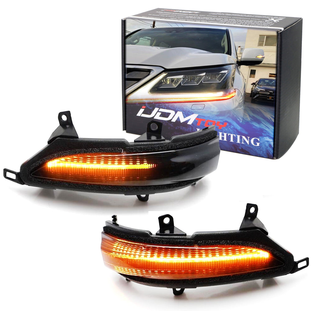 Smoked Lens Sequential Blink LED Side Mirror Cap Light Kit For Lexus GX460 LX570