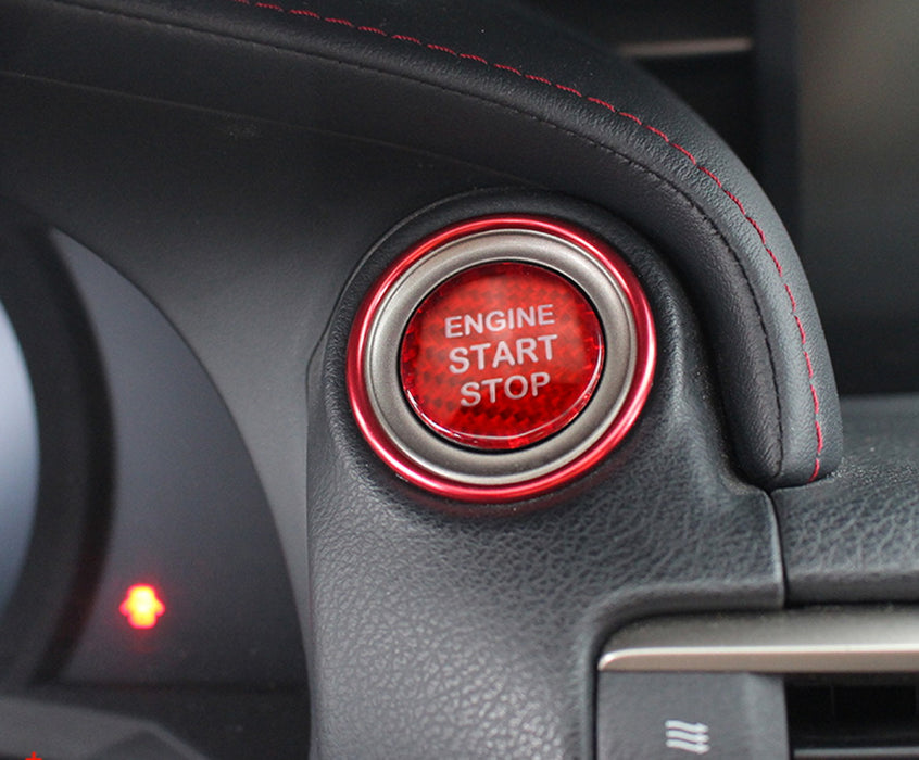 Red Carbon Fiber Keyless Engine Push Start Button Cover For Lexus IS GS ES RC...