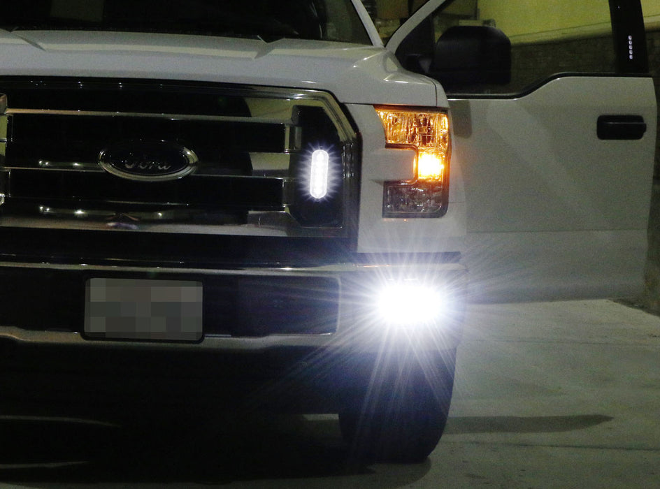 Flush Mount 6-LED Daytime Running Driving Lighting Kit For Grille / Bumper Mount