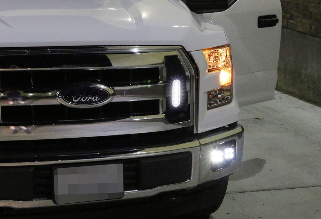 Flush Mount 6-LED Daytime Running Driving Lighting Kit For Grille / Bumper Mount