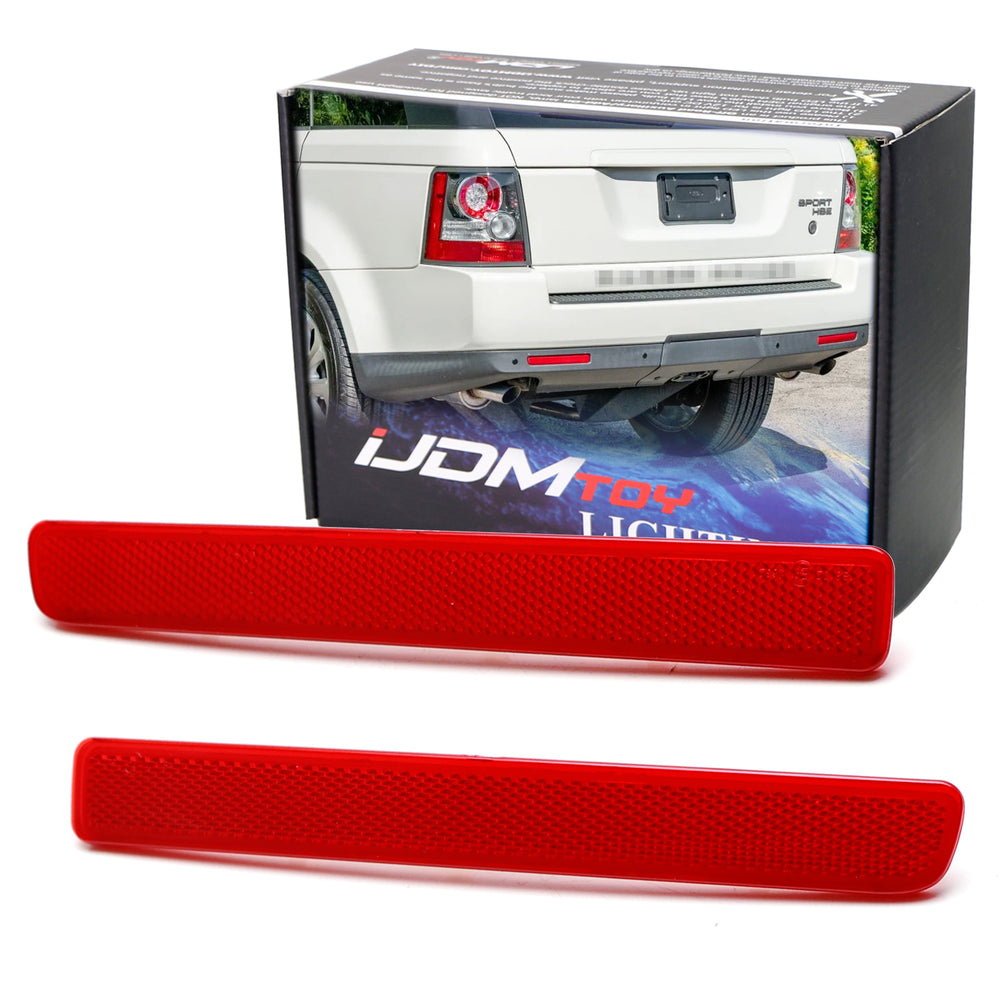 OE-Spec Red Rear Bumper Reflectors For 2005-09 LR3, 10-13 Range Rover Sport, LR4