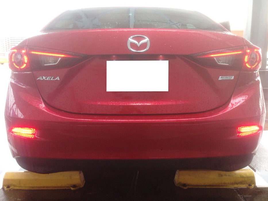 Red Lens 90-SMD LED Bumper Reflector Marker Tail/Brake Lights For Mazda 3 5 6