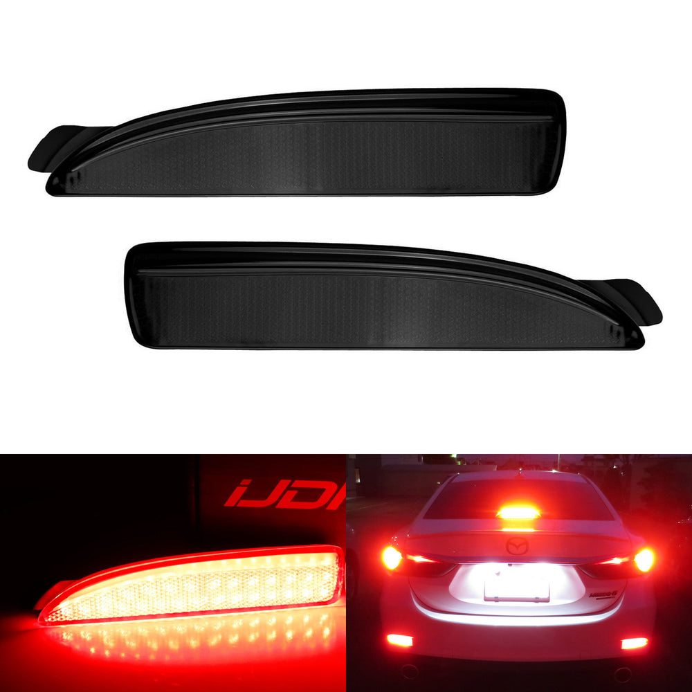 Smoked Lens 90-SMD LED Bumper Reflector Marker Tail/Brake Lights For Mazda 3 5 6