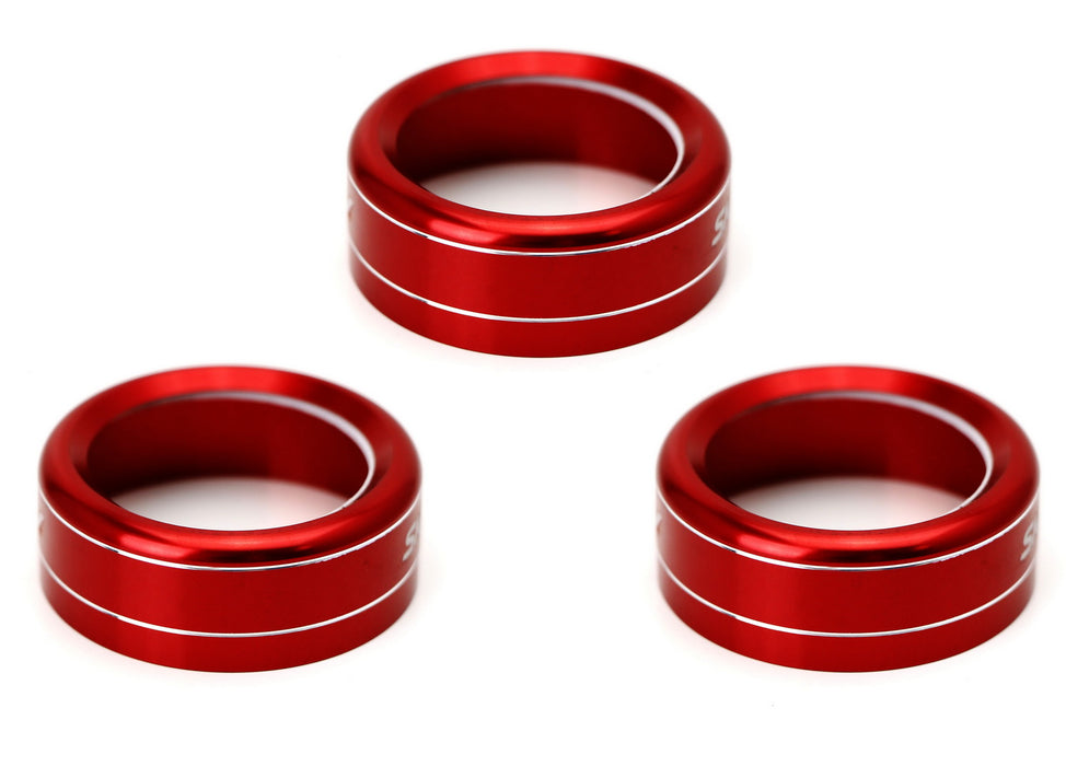 Red Aluminum AC Climate Control Knob Ring Covers For 14-18 Mazda 3 & 16-19 CX-5