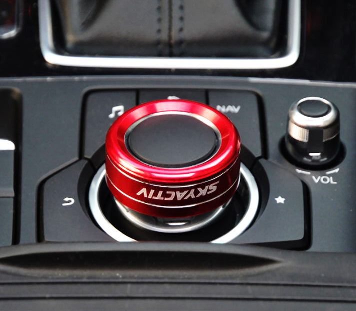 Red Aluminum AC Climate Control Knob Ring Covers For 14-18 Mazda 3 & 16-19 CX-5