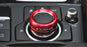 Red Aluminum AC Climate Control Knob Ring Covers For 14-18 Mazda 3 & 16-19 CX-5